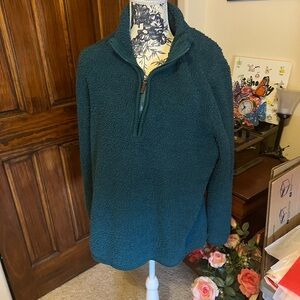 Natural Reflections Dark Green Quarter-Zip Sweater